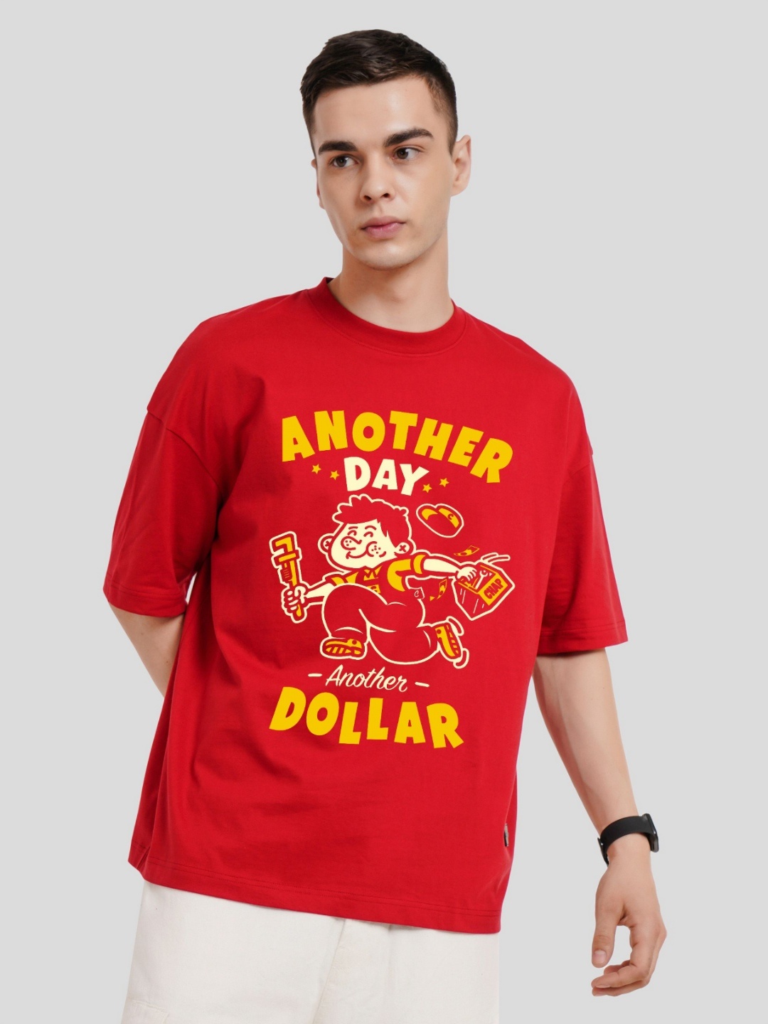 

Underrated Club Men Typography Printed Bio Finish Applique T-shirt, Red