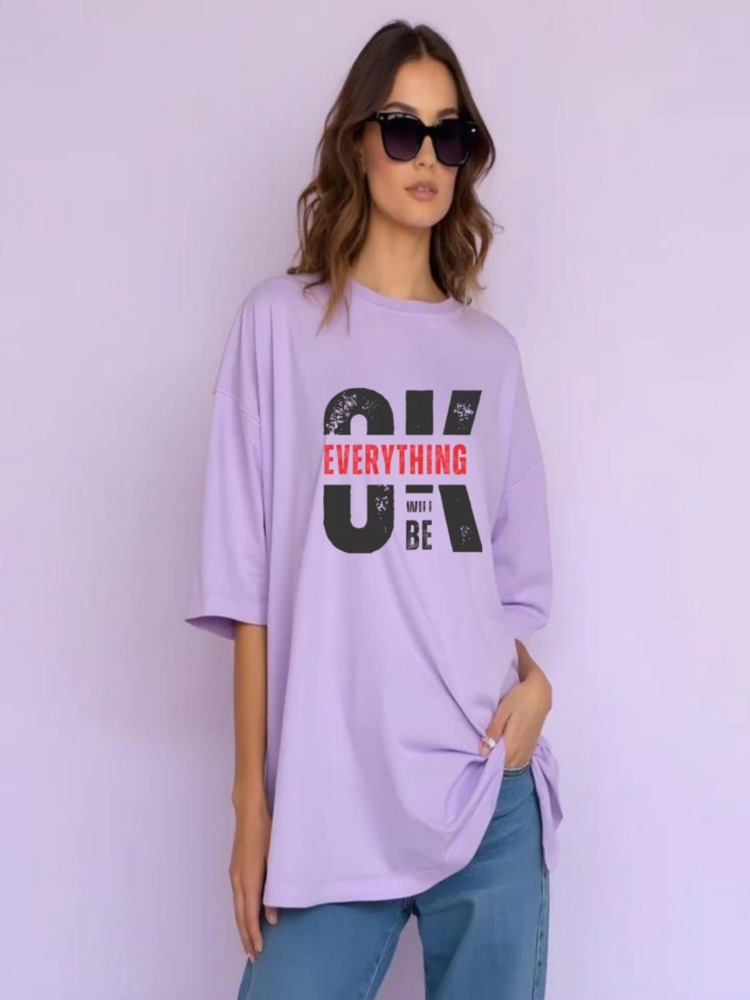 

HESHA Women Drop-Shoulder Sleeves T-shirt, White