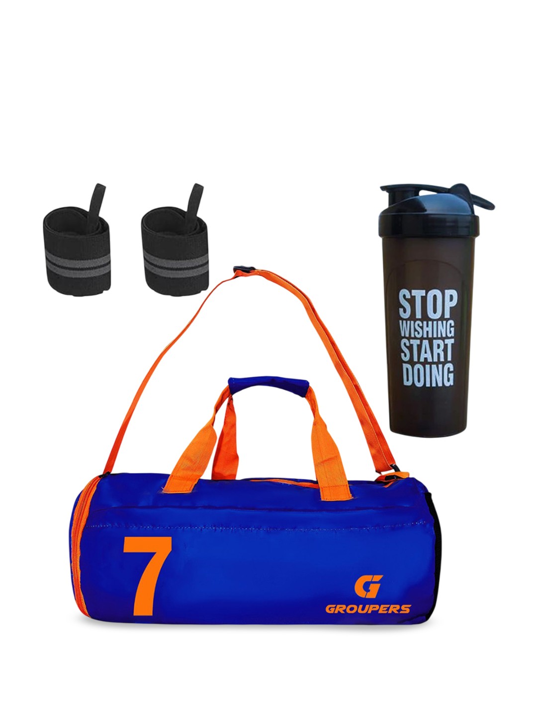 

GROUPERS Medium Foldable Sports or Gym Duffel Bag, Blue