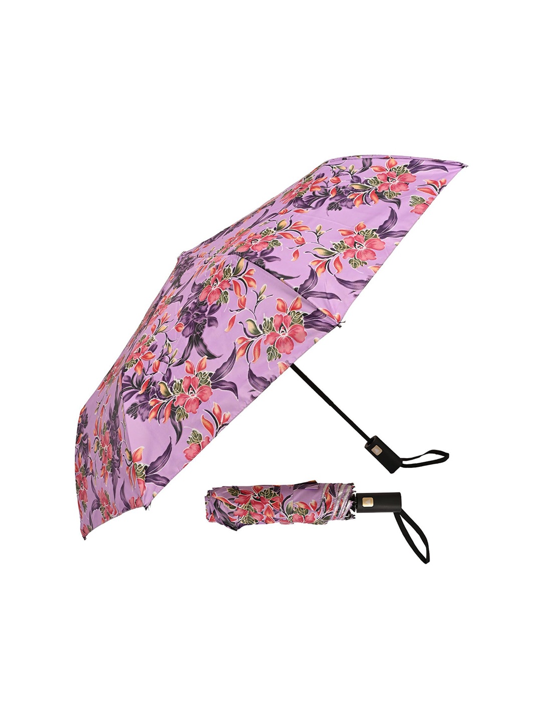 

LOOM LEGACY Semi-Automatic 3 Fold Floral Umbrellas, Purple
