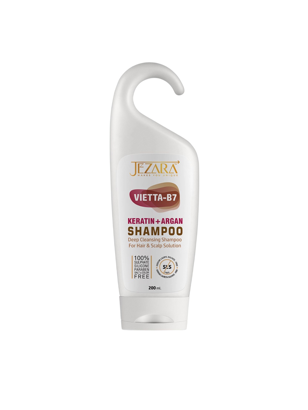 

JEZARA Vietta-B7 Keratin & Argan Hair Shampoo With Coconut Oil - 200 ml, White