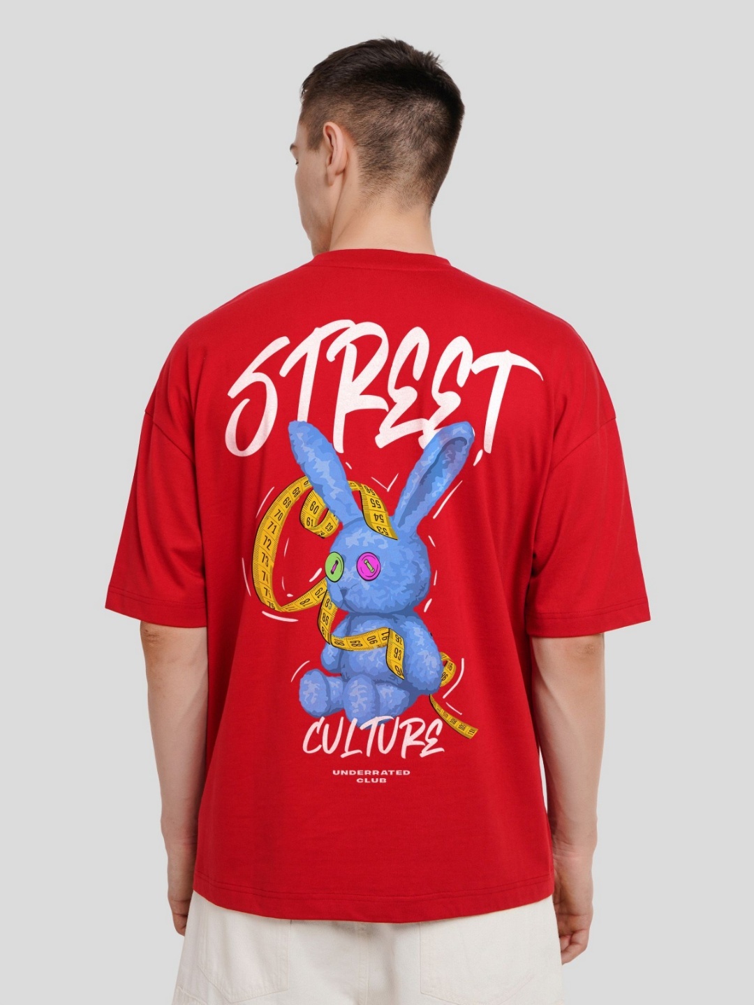 

Underrated Club Men Printed Bio Finish Applique T-shirt, Red