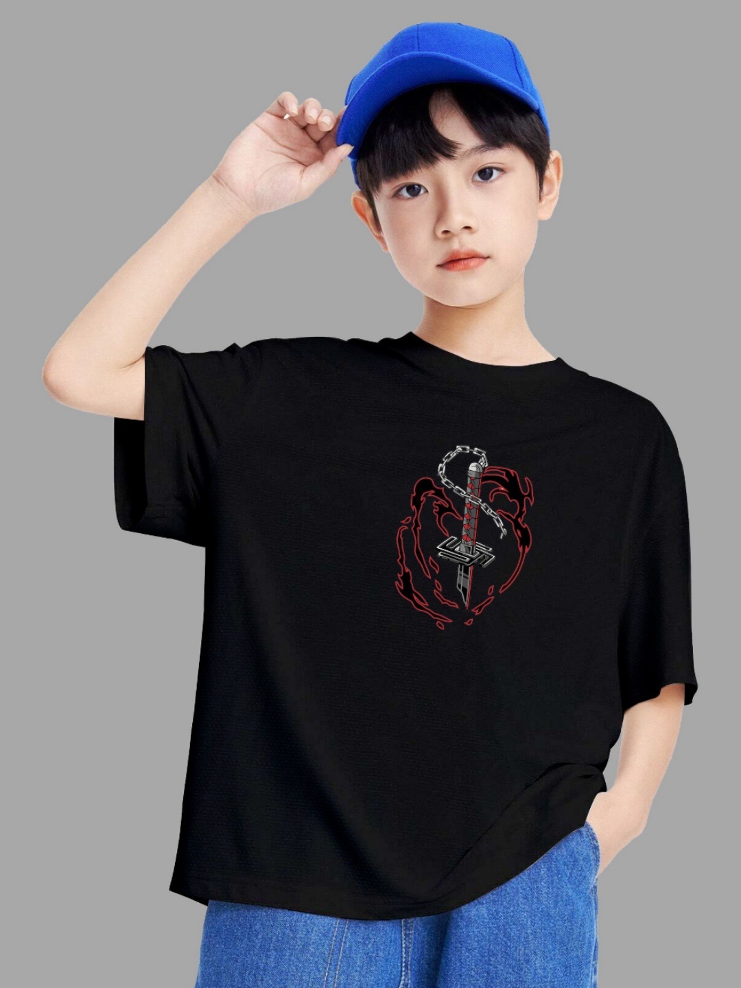 

MODARUE Boys Printed T-shirt, Black