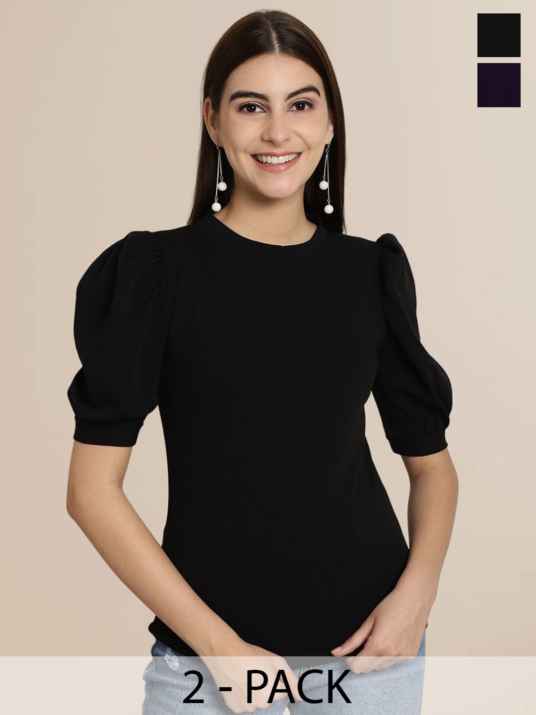 

Tromko Sweetheart Neck Puff Sleeve Top, Multi