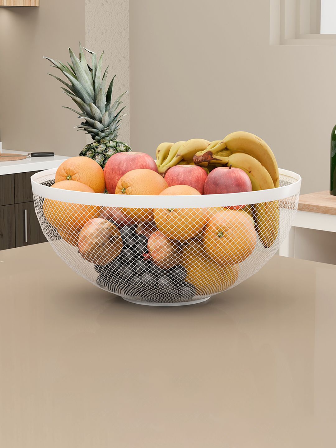 

Kuber Industries White Metal Fruit and Vegetable Basket