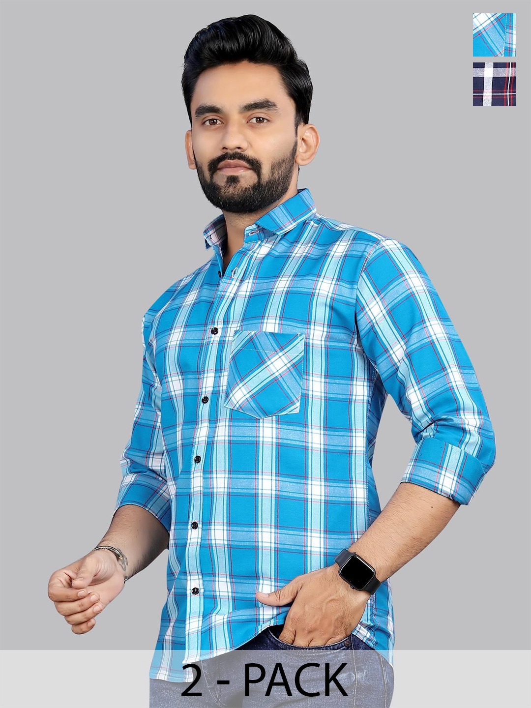 

Metronaut Men Classic Opaque Checked Casual Shirt, Multi