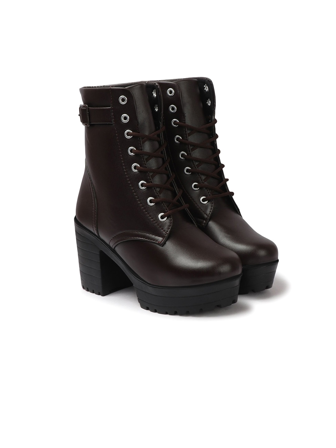 

Kliev Paris Women Ankle Length Block Heeled Boots, Brown
