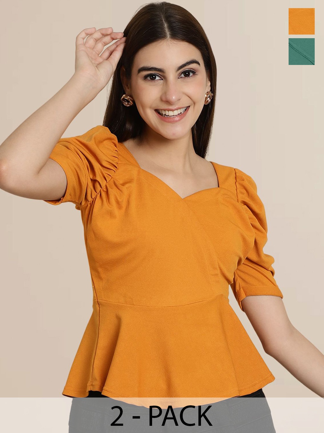 

Tromko Puff Sleeve Top, Multi