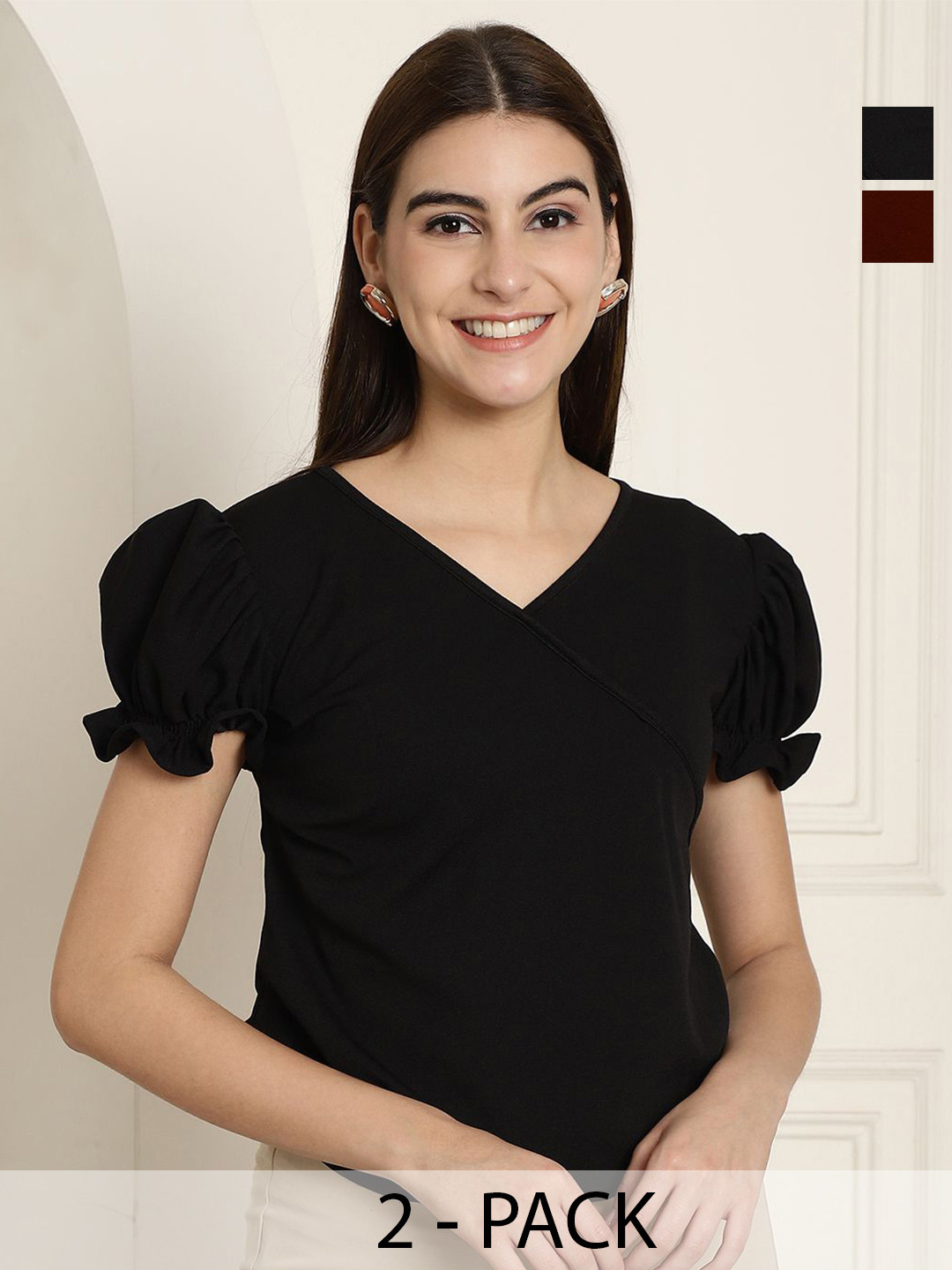 

Tromko Puff Sleeve Top, Multi