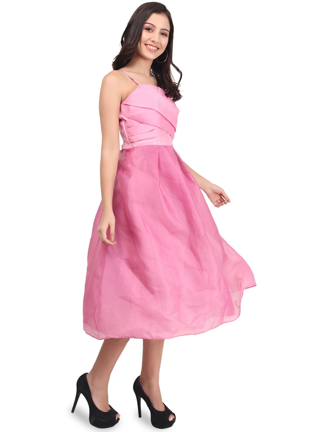 

AUDRAPE Fit & Flare Sleeveless Dress, Pink