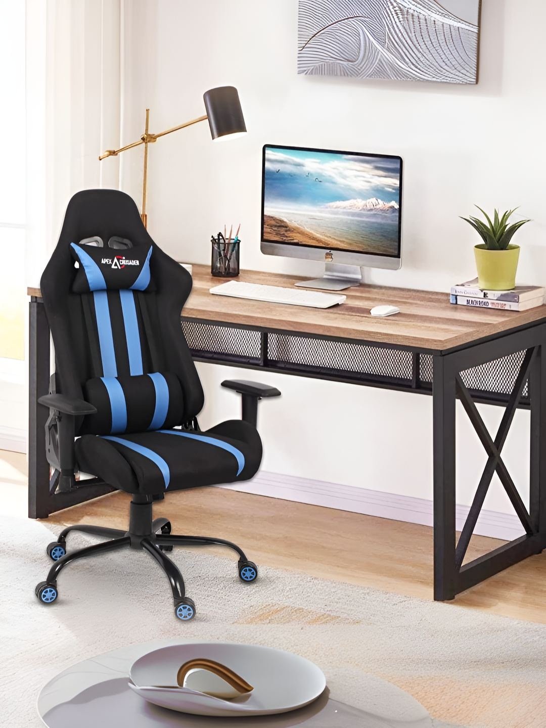 

SAVYA HOME BlackApex CrusaderGaming Chair, Black