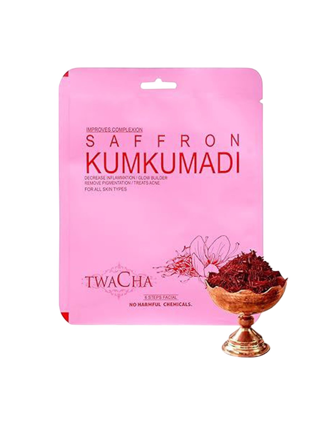 

TWACHA 6-Steps Saffron Kumkumadi Facial Kit, Pink