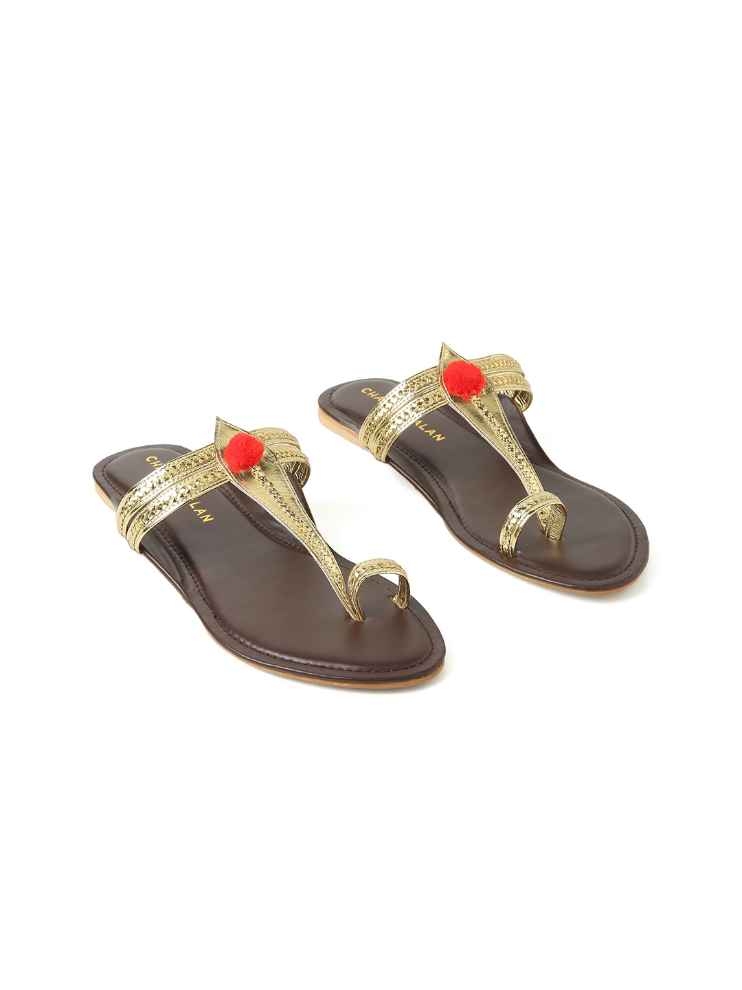 

CHAAL CHALAN Women Ethnic One Toe Flats, Gold