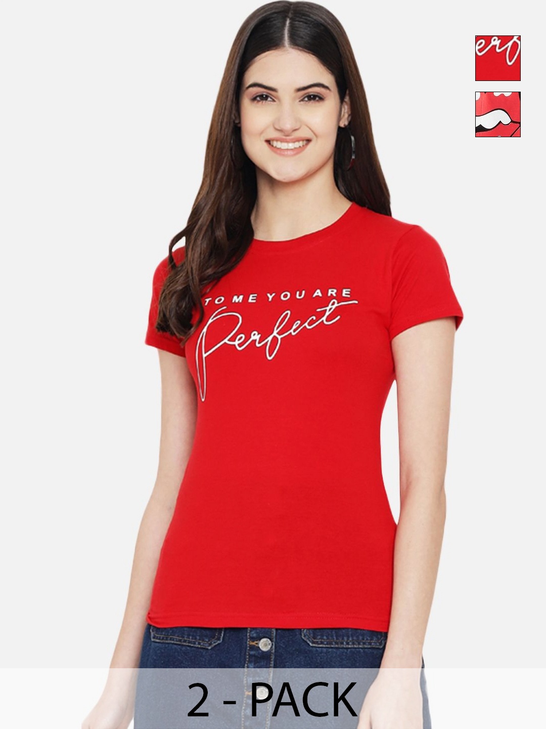 

Tromko Women Typography Printed T-shirt, Multi