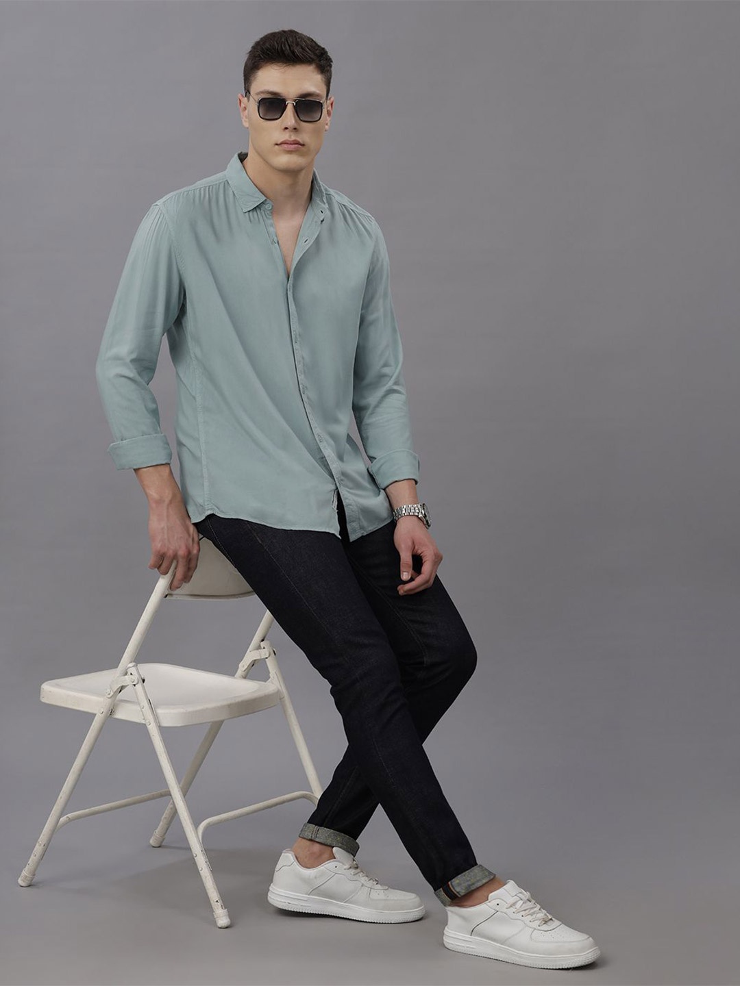 

Voi Jeans Men Opaque Casual Shirt, Green