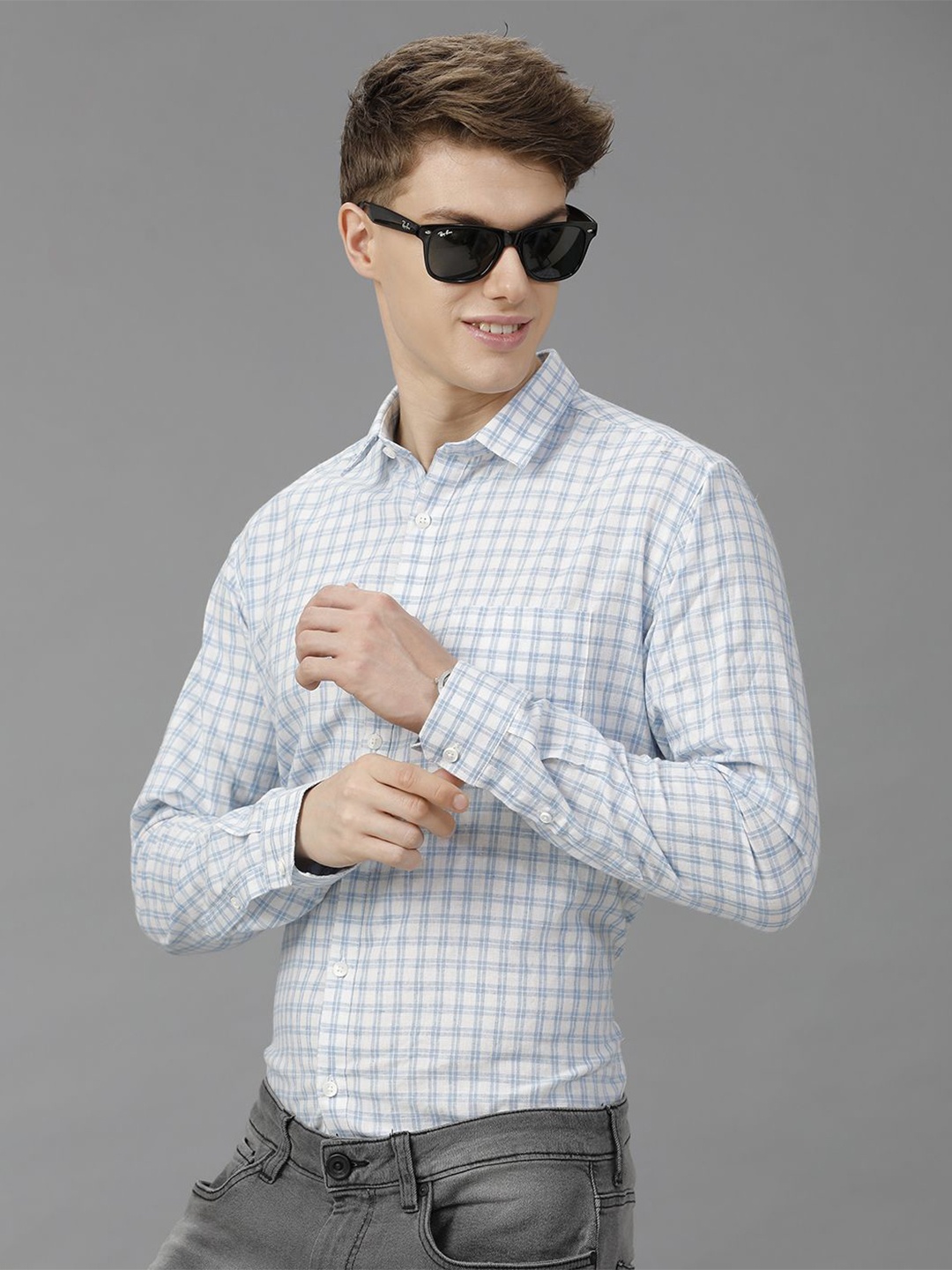 

Voi Jeans Men Gingham Checks Opaque Checked Casual Shirt, Multi