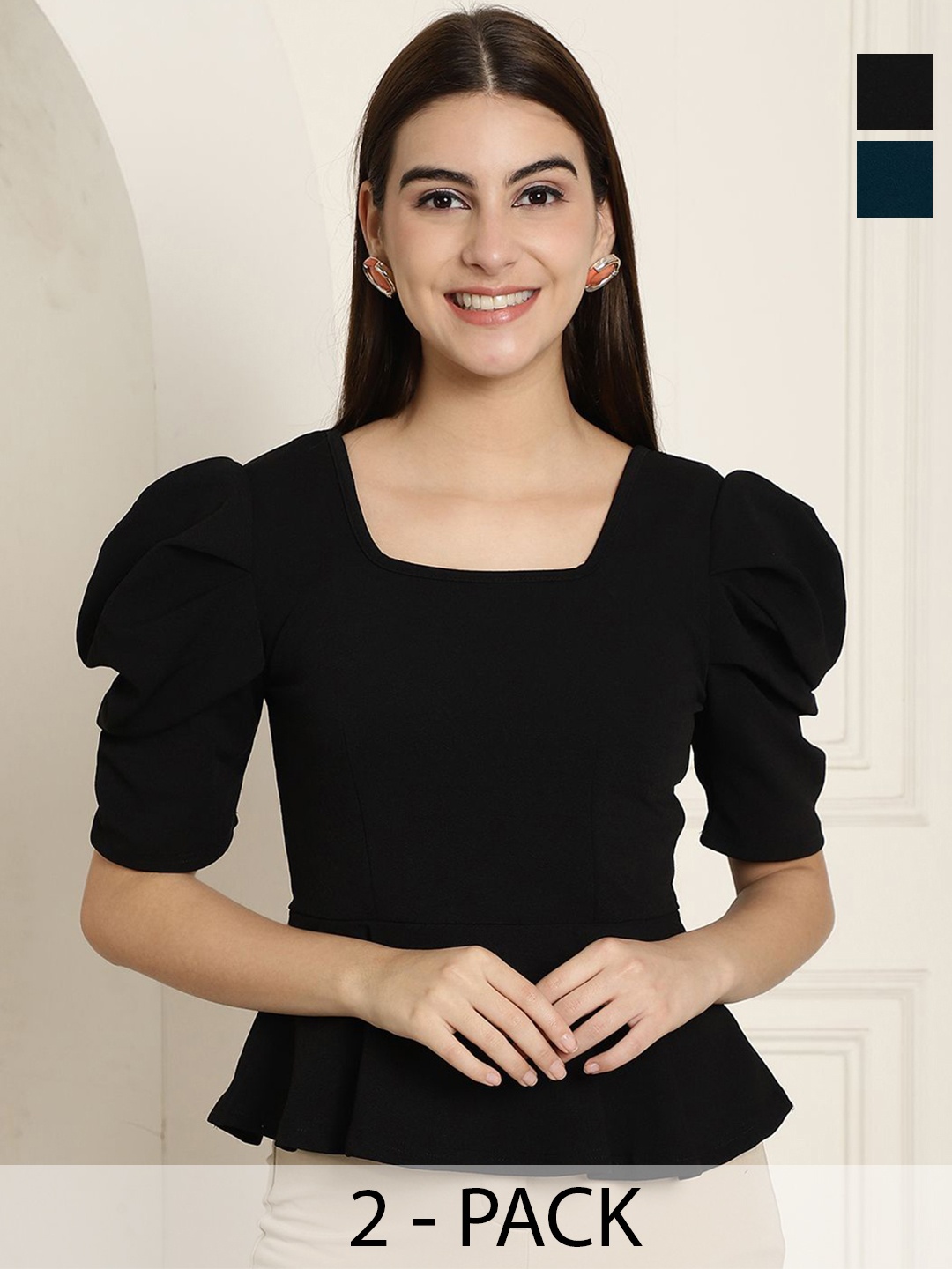 

Tromko Puff Sleeve Top, Multi