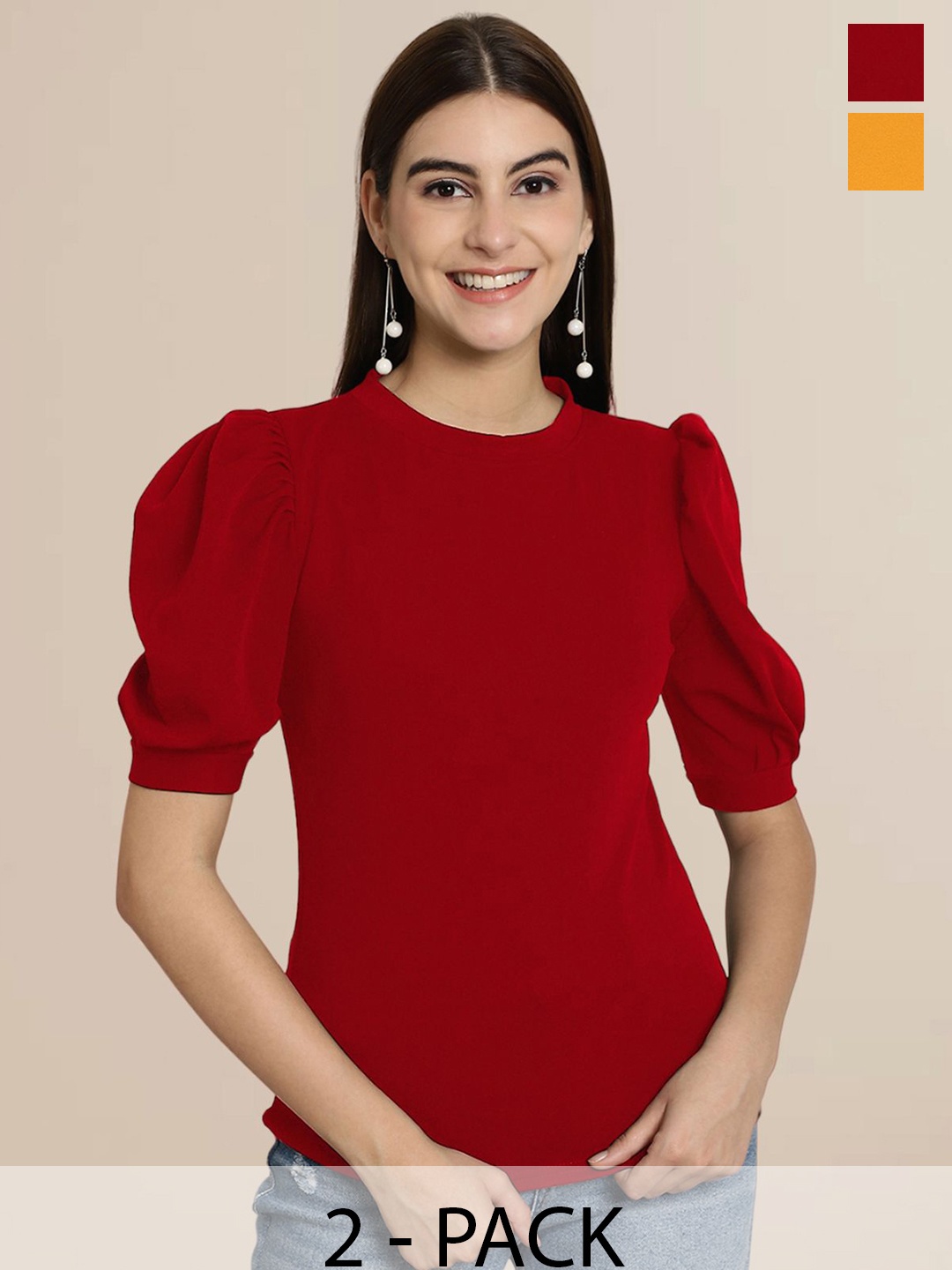 

Tromko Puff Sleeve Top, Multi