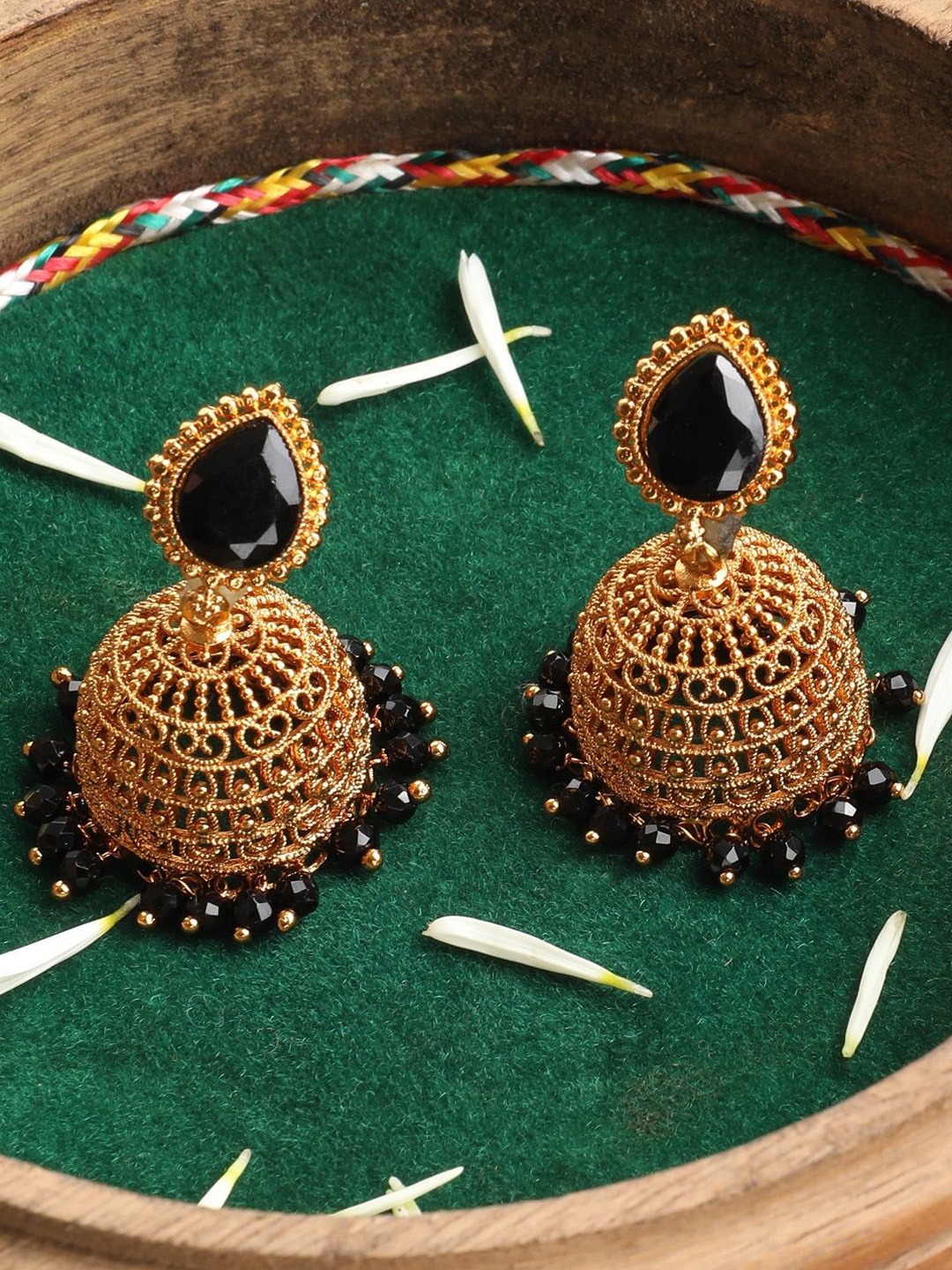 

NILA Contemporary Jhumkas Earrings, Gold