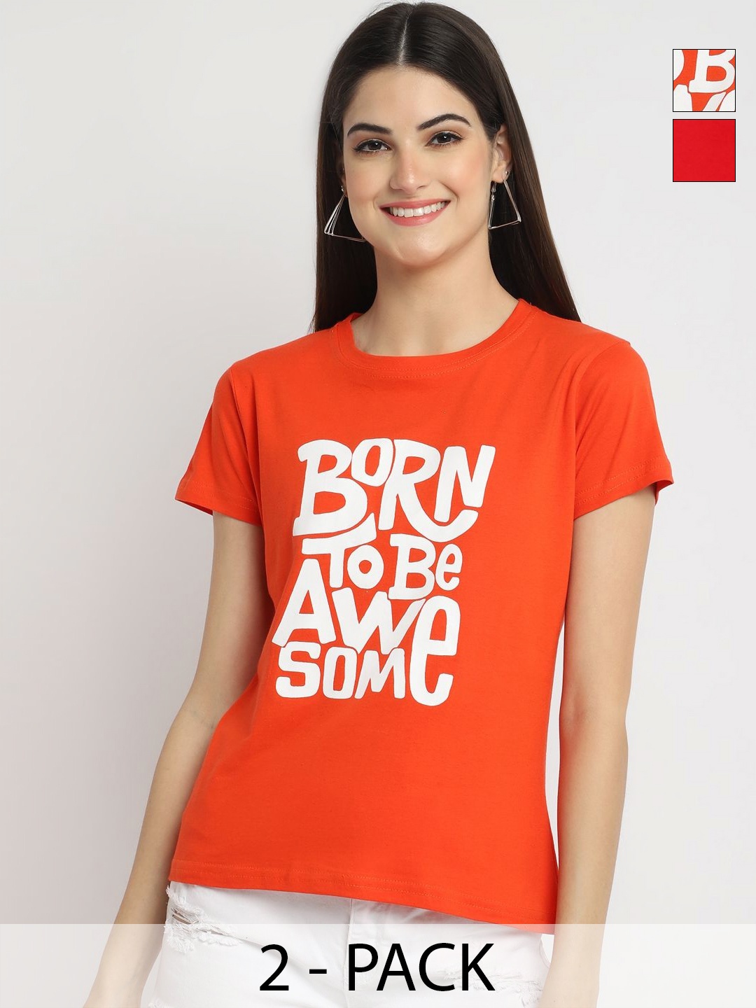 

Tromko Women Typography Printed T-shirt, Multi