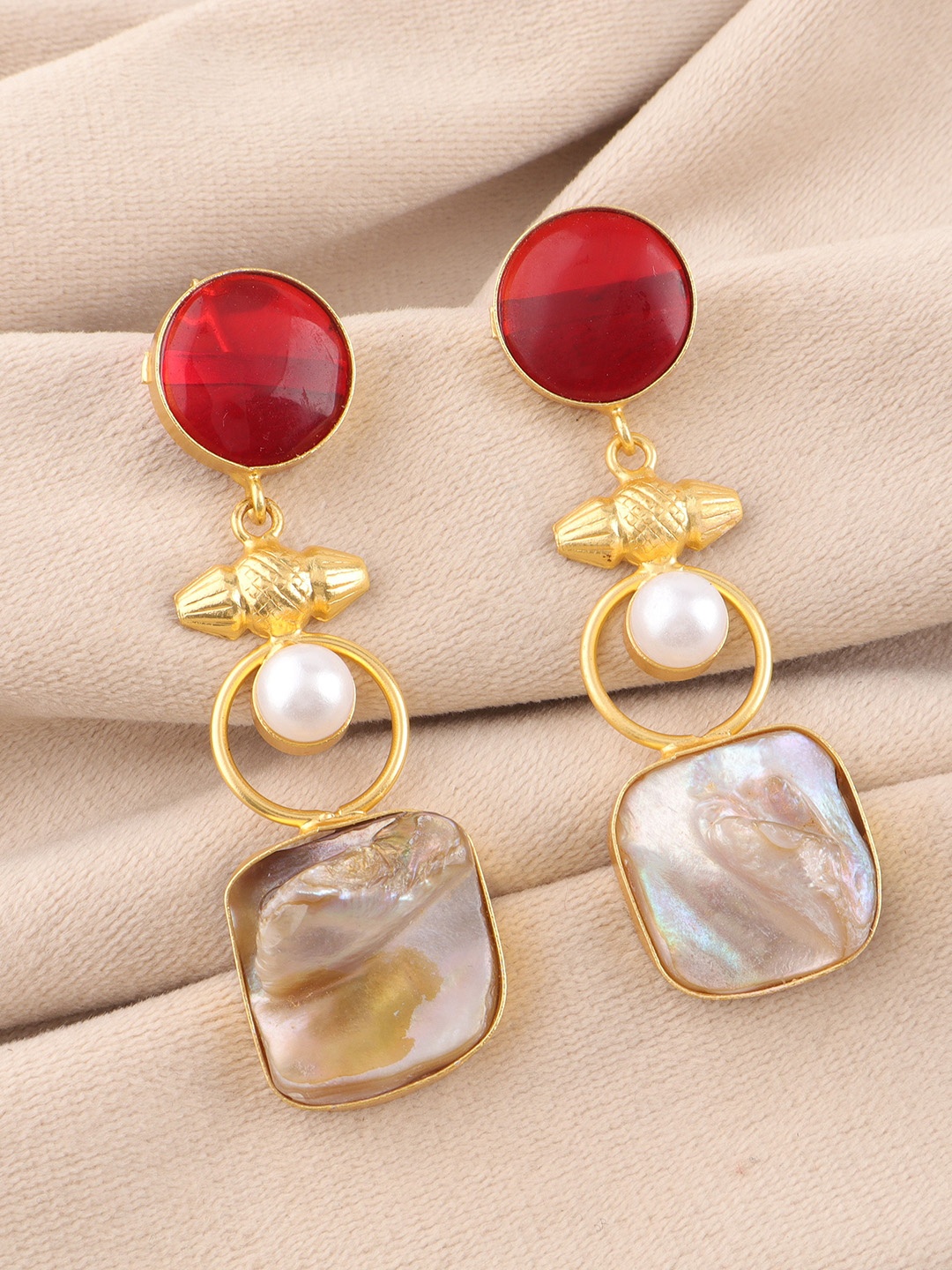 

Ozanoo Teardrop Shaped Drop Earrings, Red
