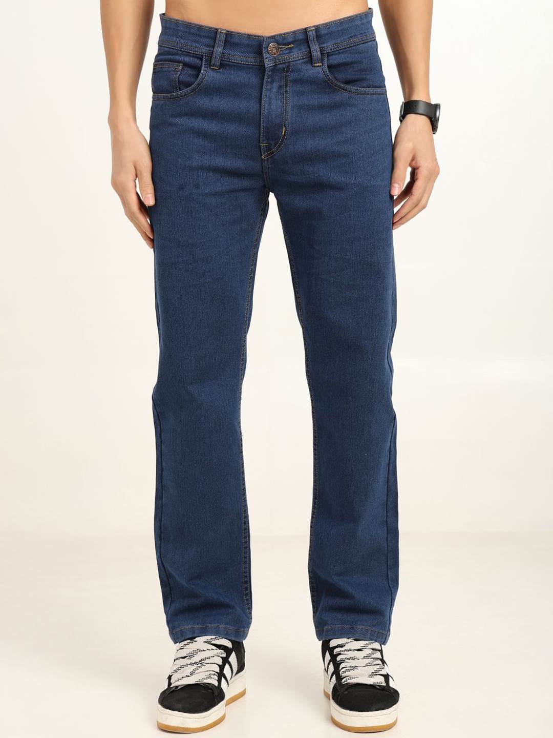 

INDIROCKS Men Jean Regular Fit Mid-Rise Stretchable Jeans, Blue