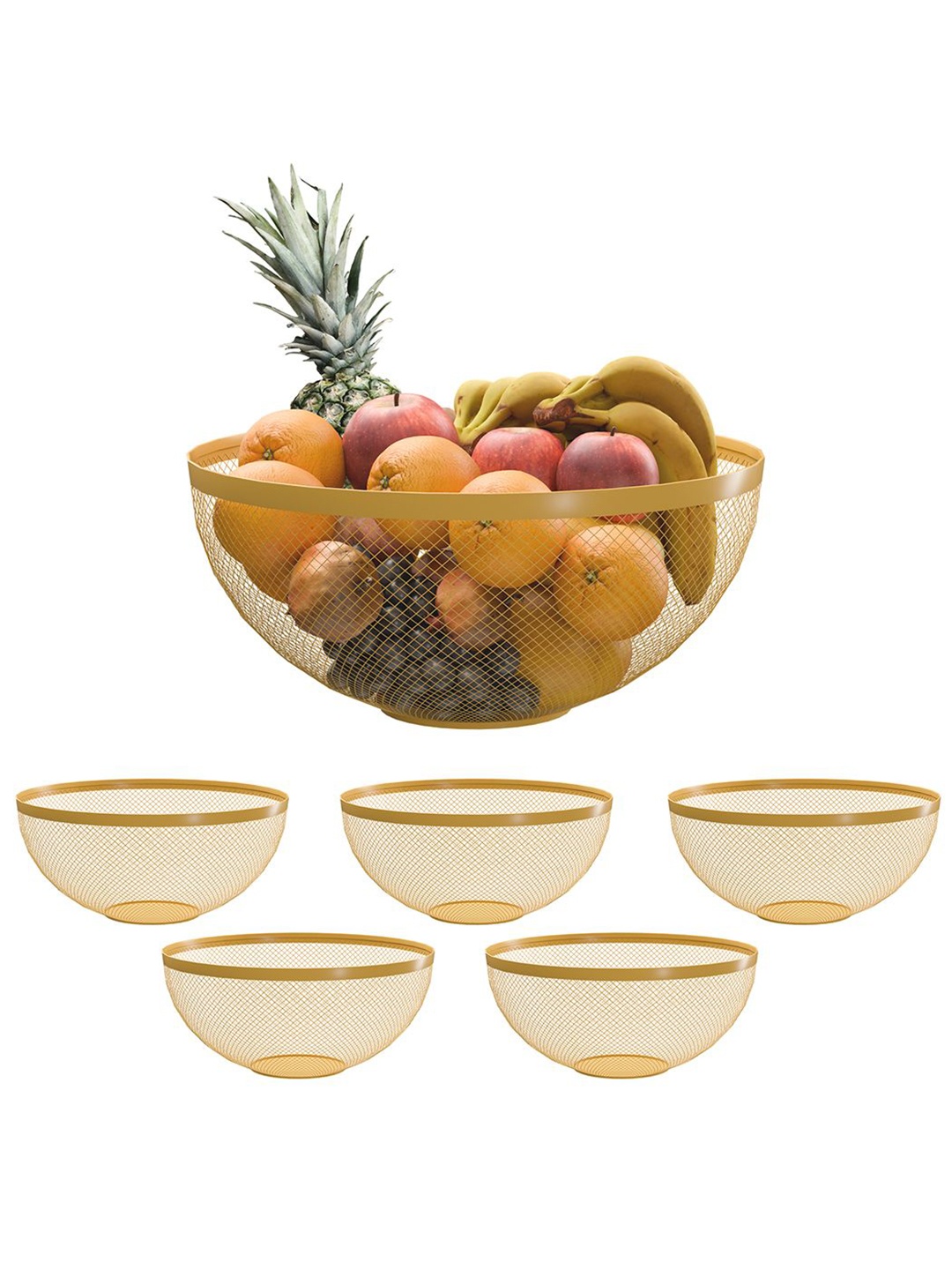 

Kuber Industries Gold Fruit and Vegetable Basket