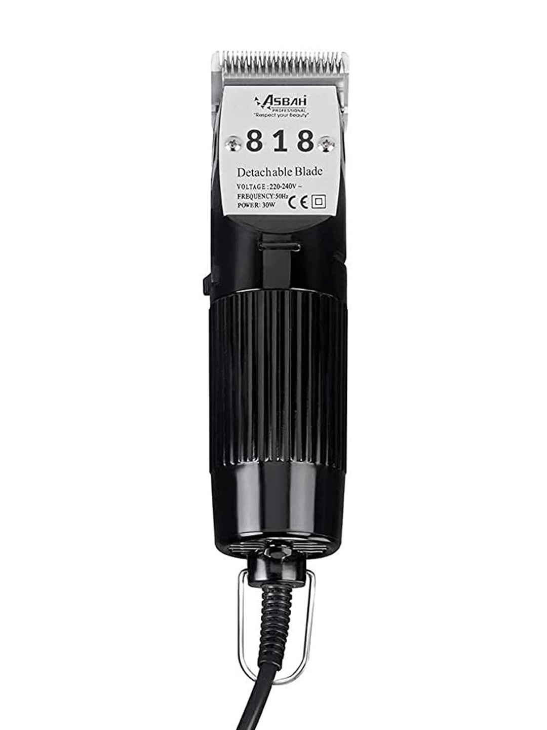 

ASBAH Professional 818 Clipper Corded Trimmer With 8 Guide Comb, Grey
