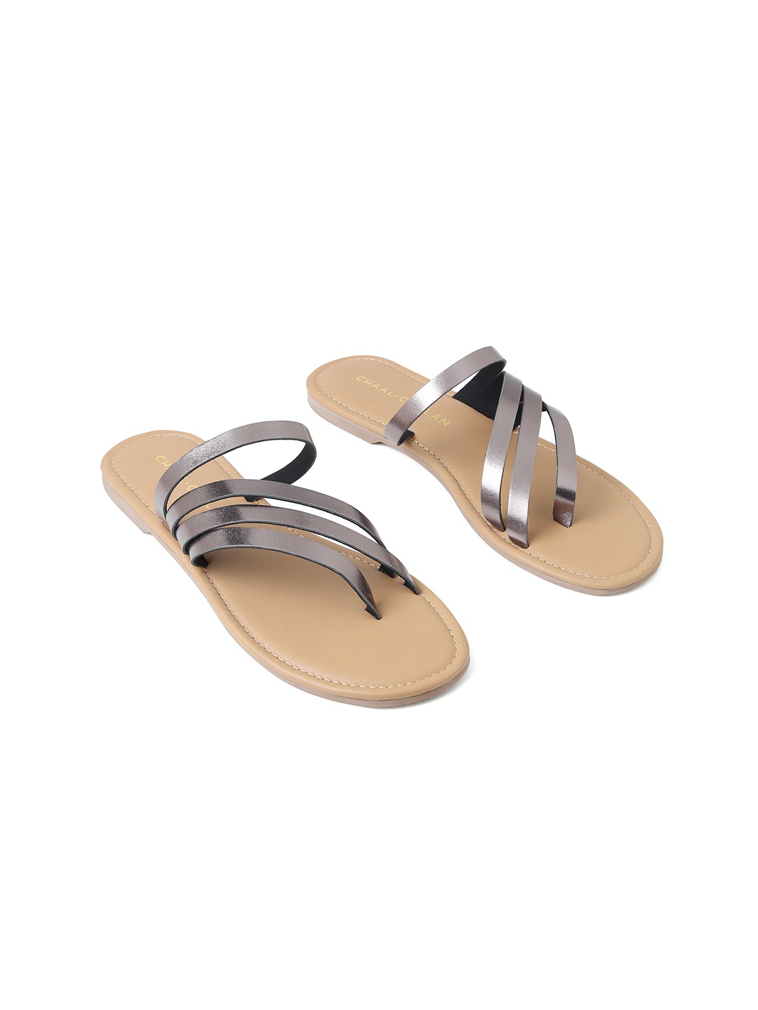 

CHAAL CHALAN Women Party Open Toe Flats, Gold