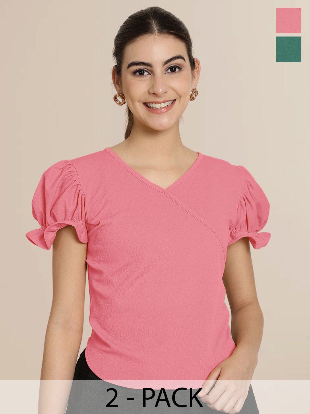

Tromko Puff Sleeve Top, Multi