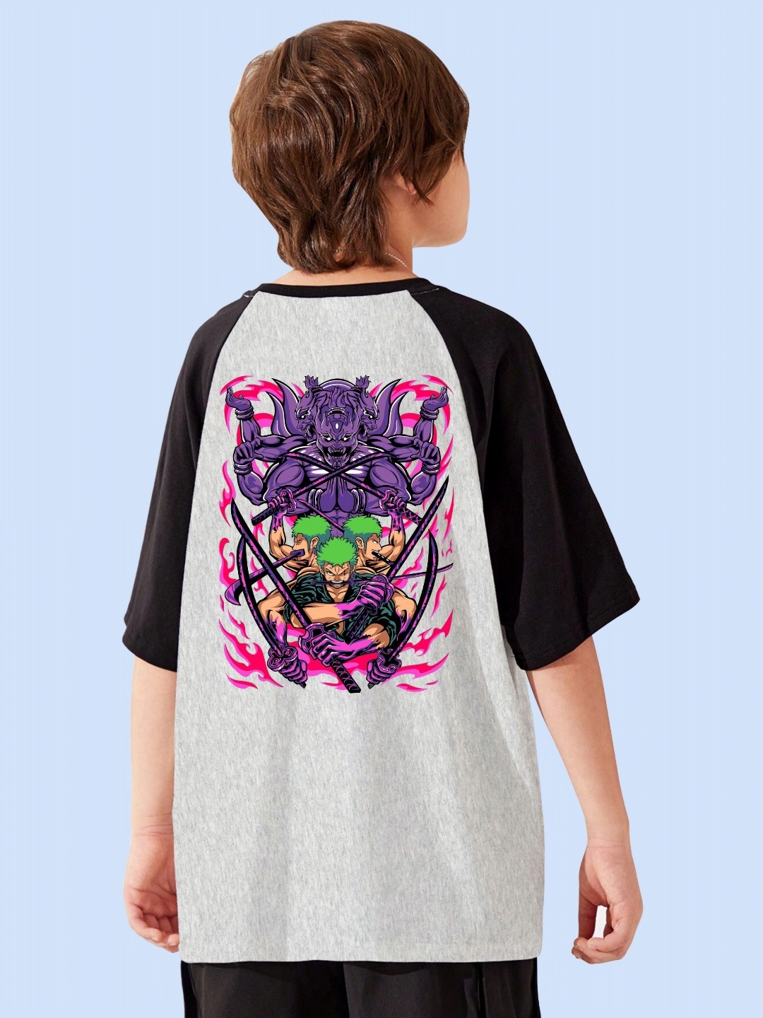 

LOCAVESTIR Boys Printed T-shirt, Grey