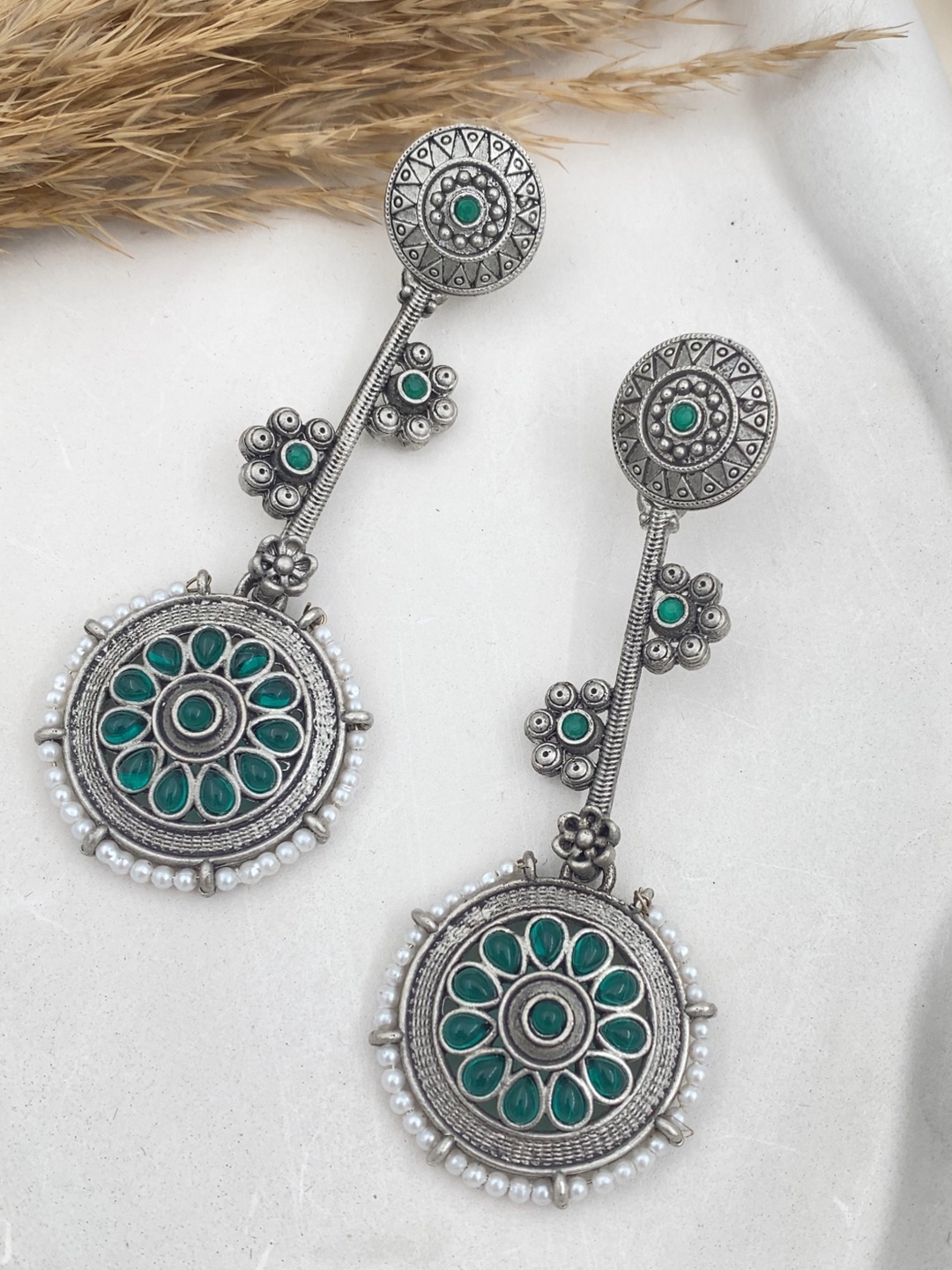

Rare Bello Contemporary Drop Earrings, Green