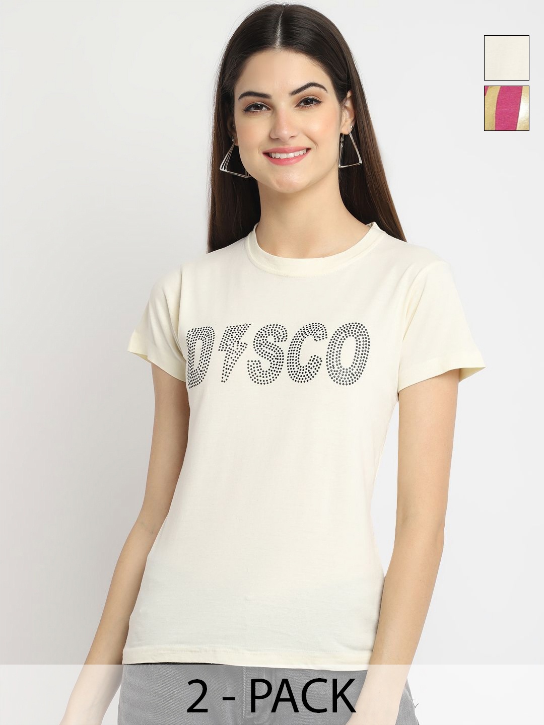 

Tromko Women Typography Printed T-shirt, Multi
