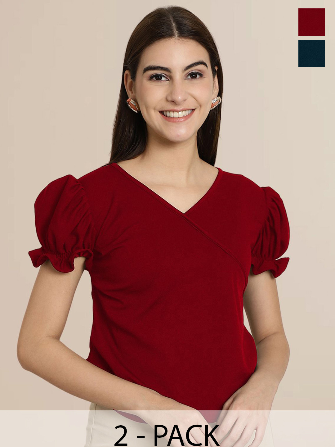 

Tromko Puff Sleeve Top, Multi