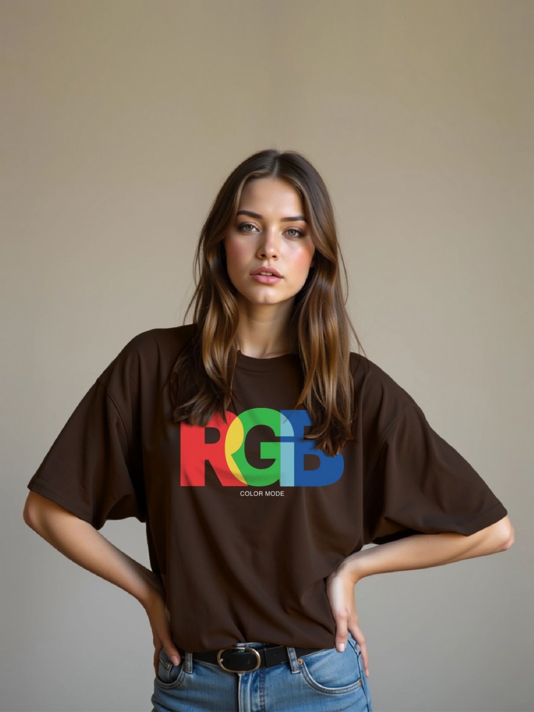 

TOGS & TERRE Women Typography Printed Organic Cotton T-shirt, Brown