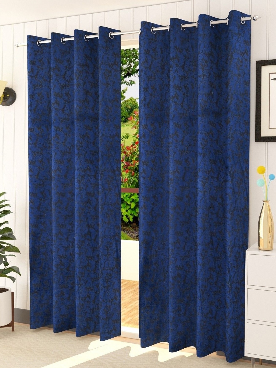 

Galaxy Home Decor Blue Set of 2 Room Darkening Window Curtain