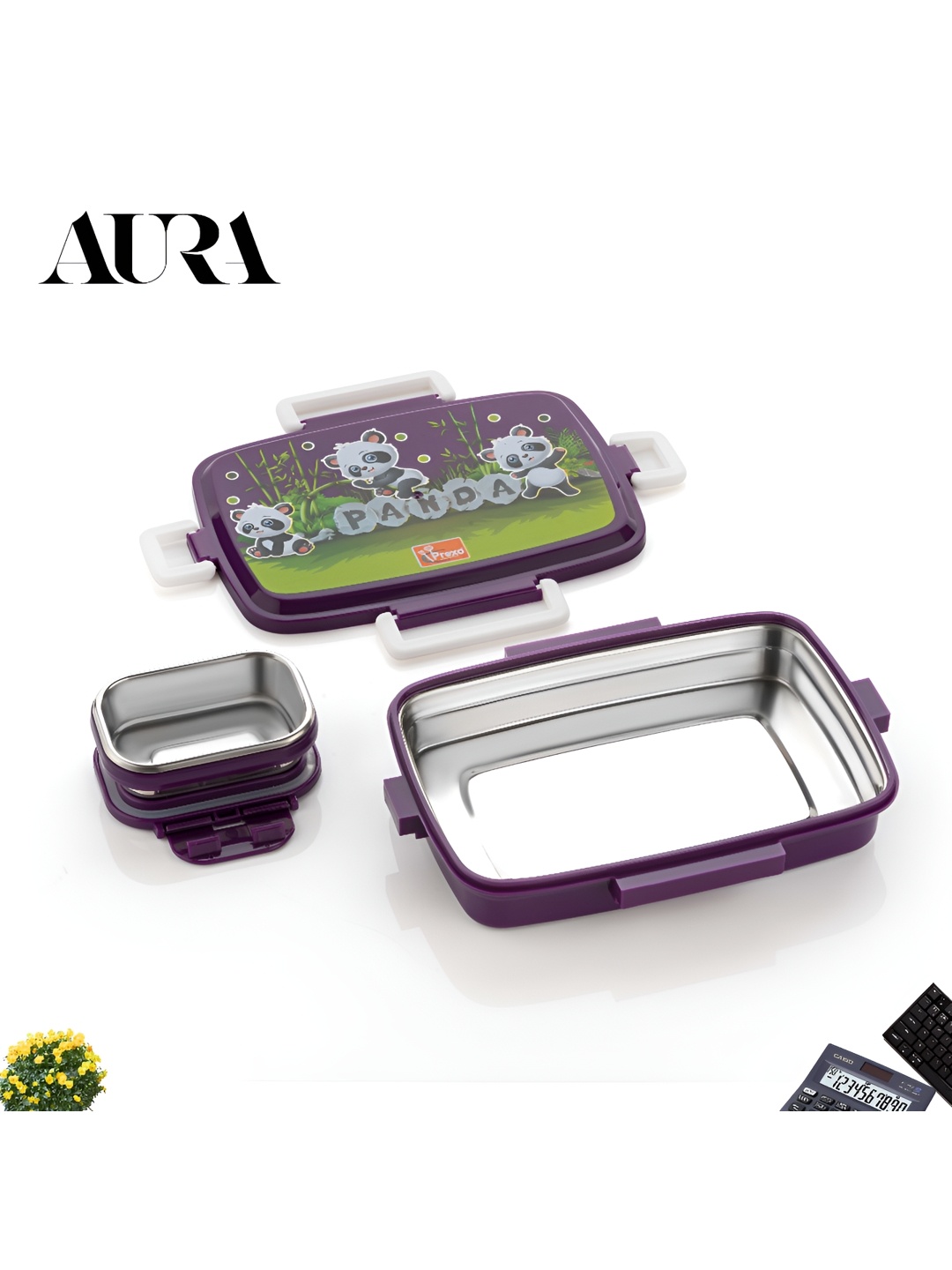 

Aura Purple 2025 Plastic Dishwasher Safe Lunch Box