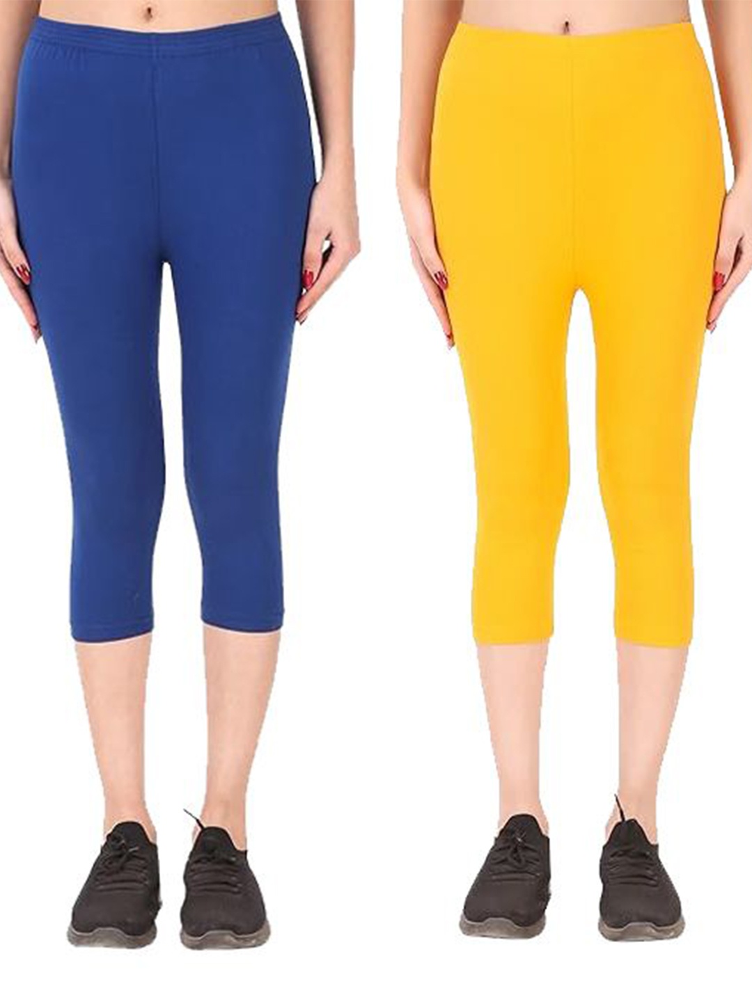 

LOVO Girls Pack of 2 Slip On Capris, Yellow