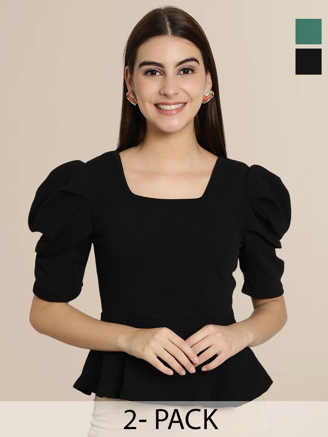 

Tromko Puff Sleeve Top, Multi