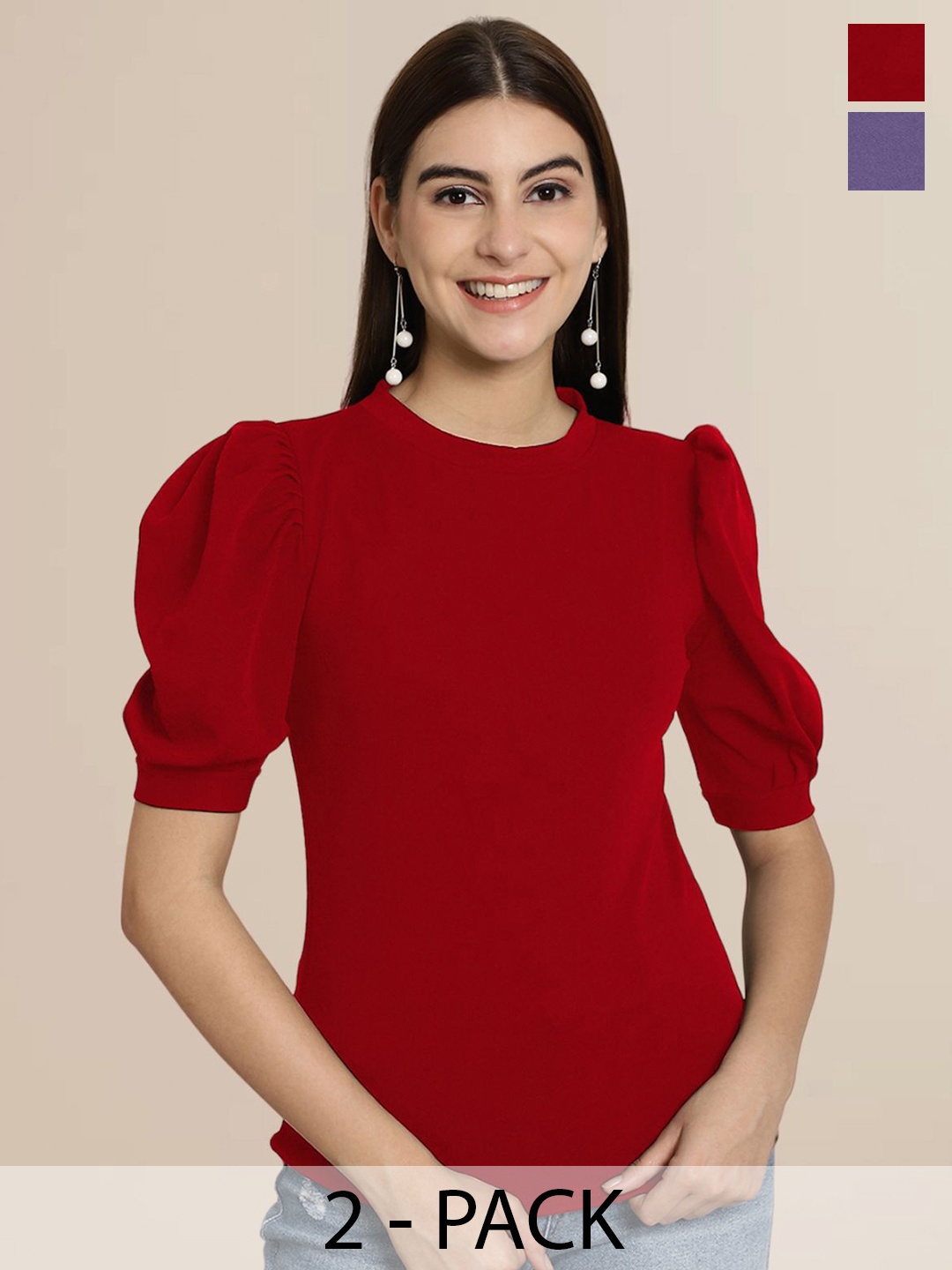 

Tromko Puff Sleeve Top, Multi