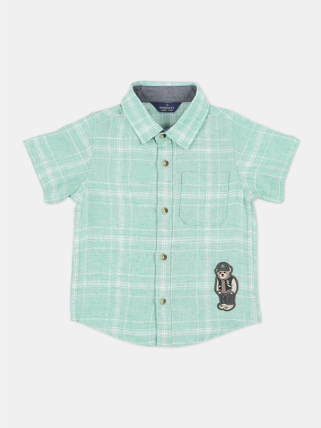 

Infinity Boys Opaque Checked Casual Shirt, Green