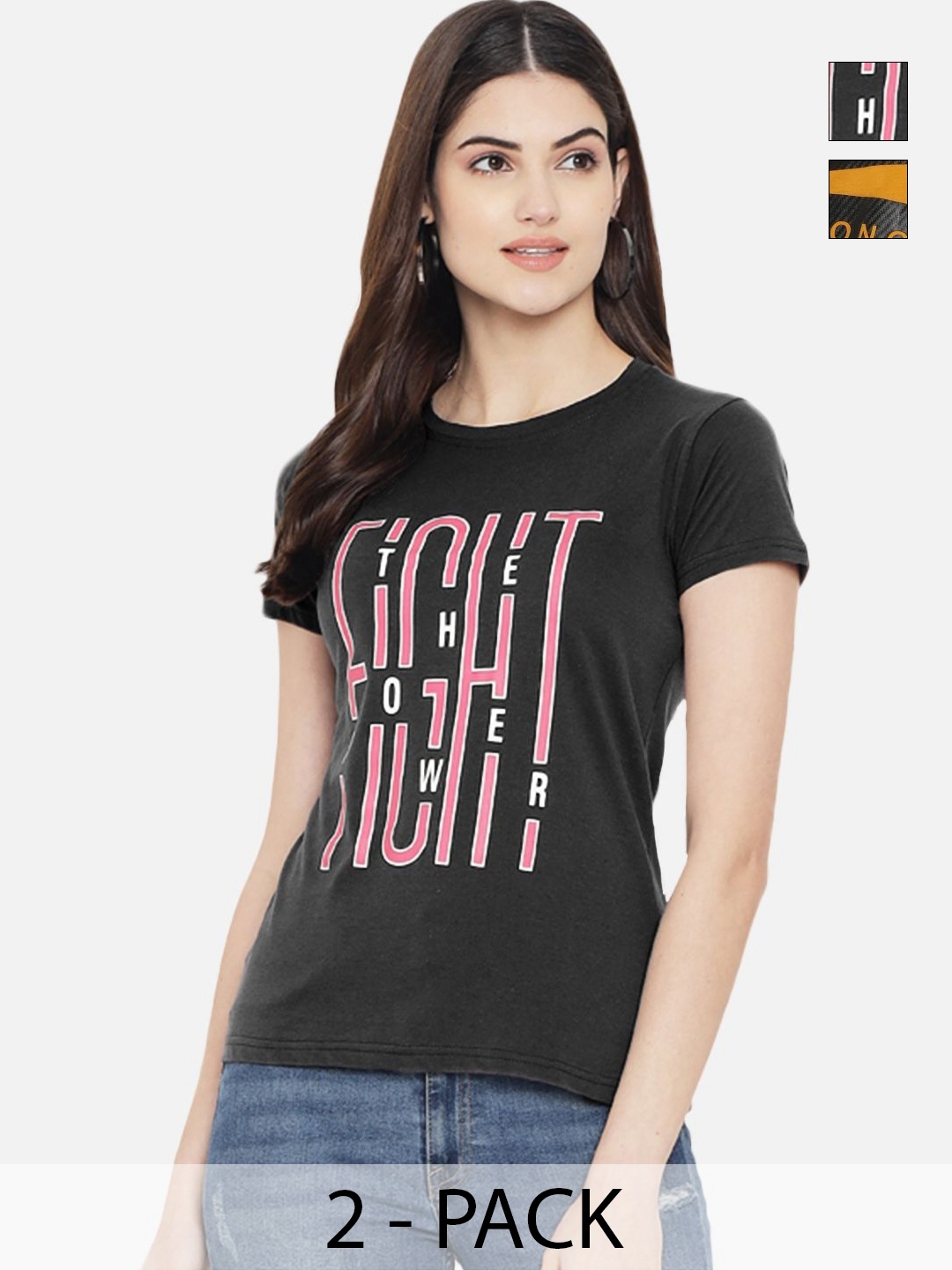 

Tromko Women Typography Printed T-shirt, Multi