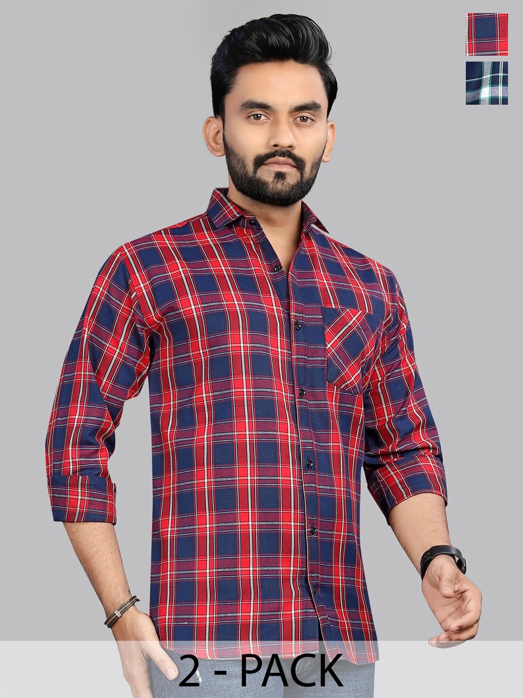

Metronaut Men Classic Tartan Checks Opaque Checked Casual Shirt, Multi