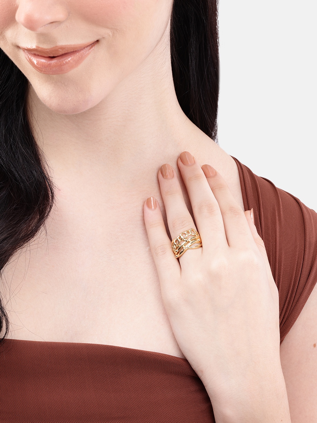 

DressBerry Adjustable Finger Ring, Gold
