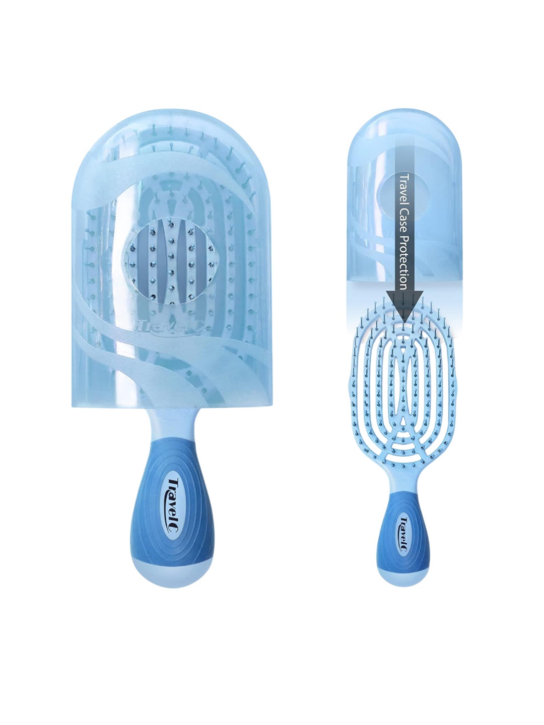 

NuWay 4Hair Patented Detangler Paddle Hair Brush - Blue
