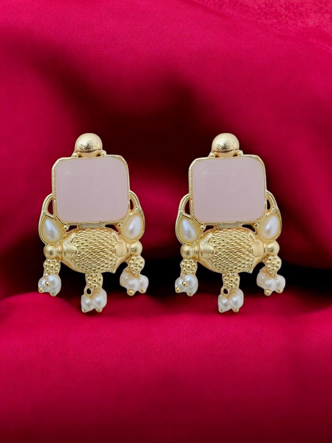 

TISHUL JEWELS Classic Drop Earrings, Pink