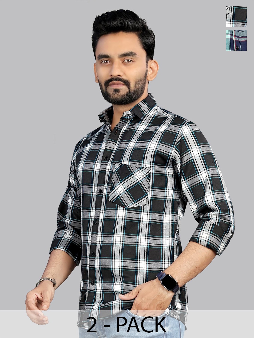 

Metronaut Men Classic Tartan Checks Opaque Checked Casual Shirt, Multi