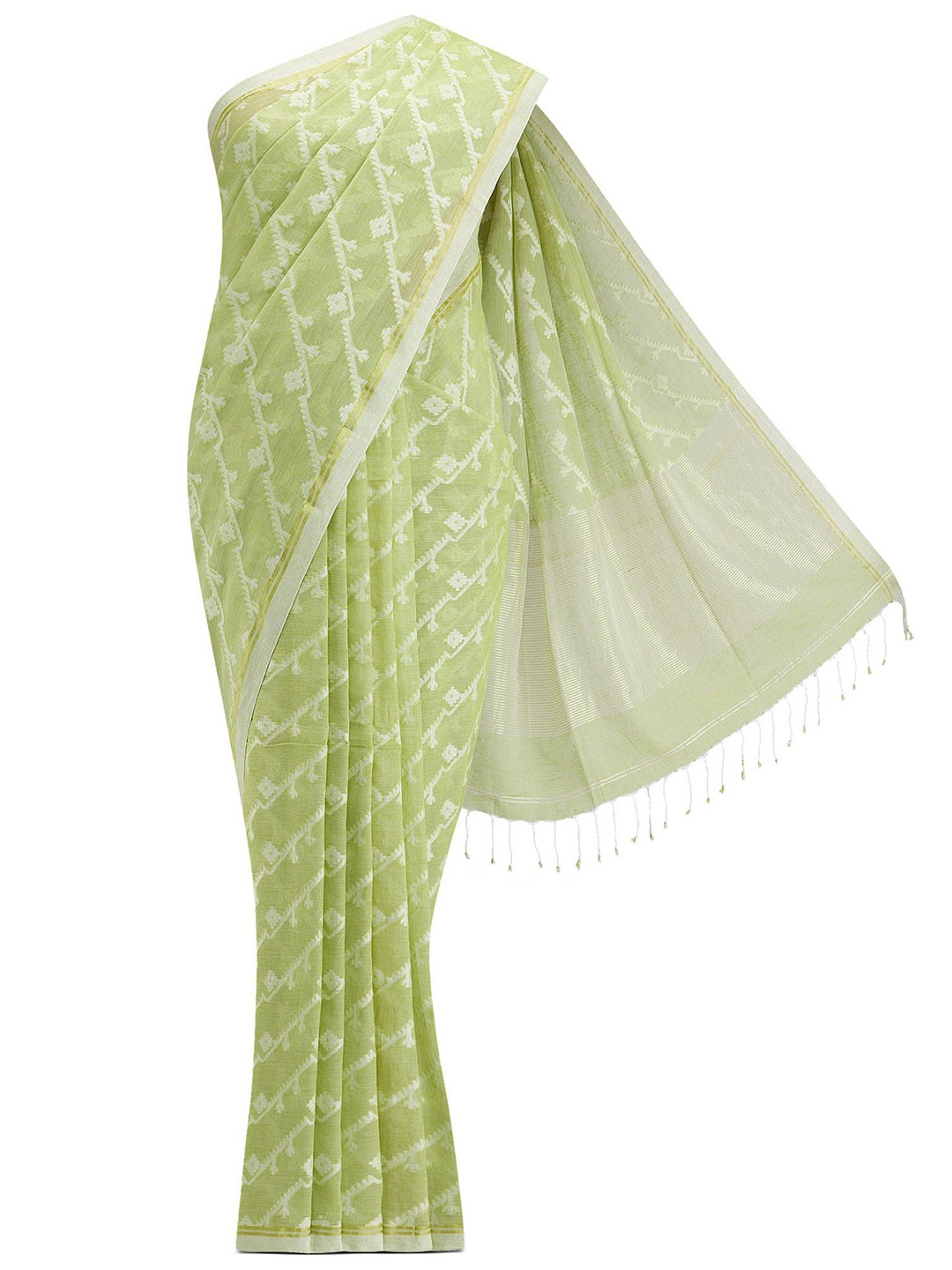 

Nalli Woven Design Pure Cotton Saree, Green