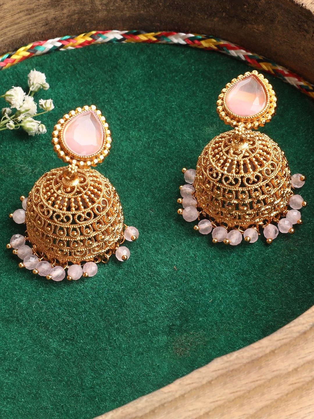 

NILA Contemporary Jhumkas Earrings, Gold