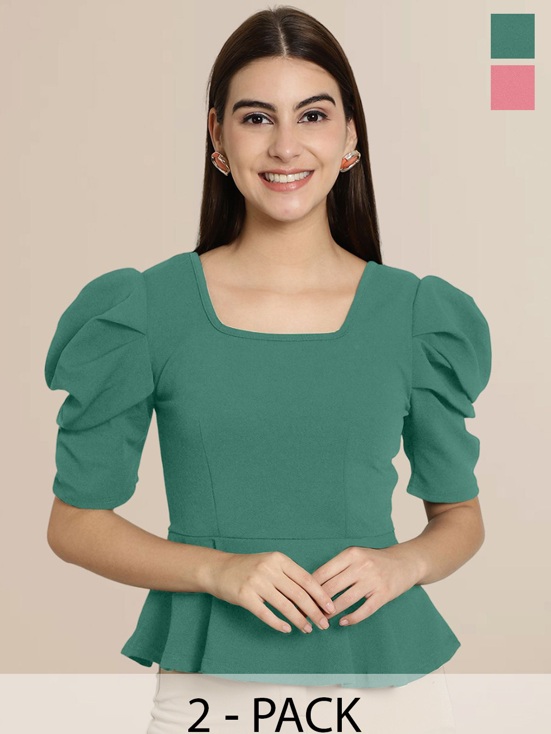 

Tromko Puff Sleeve Top, Multi